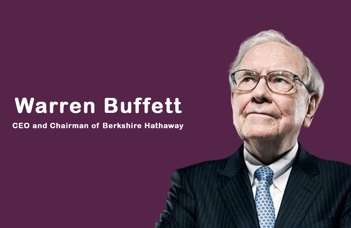 Warren Buffett sitting at desk with books and globe, symbolizing wisdom and investment