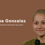 Emma Gonzalez speaking at March for Our Lives rally, advocating for gun reform