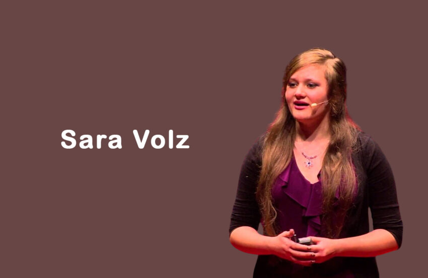 Sara Volz working in her backyard lab with algae cultures for biofuel research